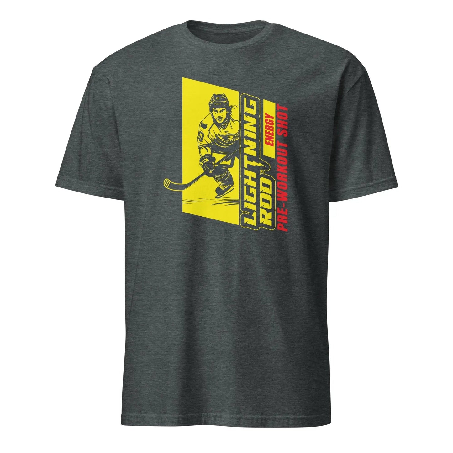Lightning Rod Energy athletic t-shirt with hockey design and logo – premium sportswear for active lifestyles.