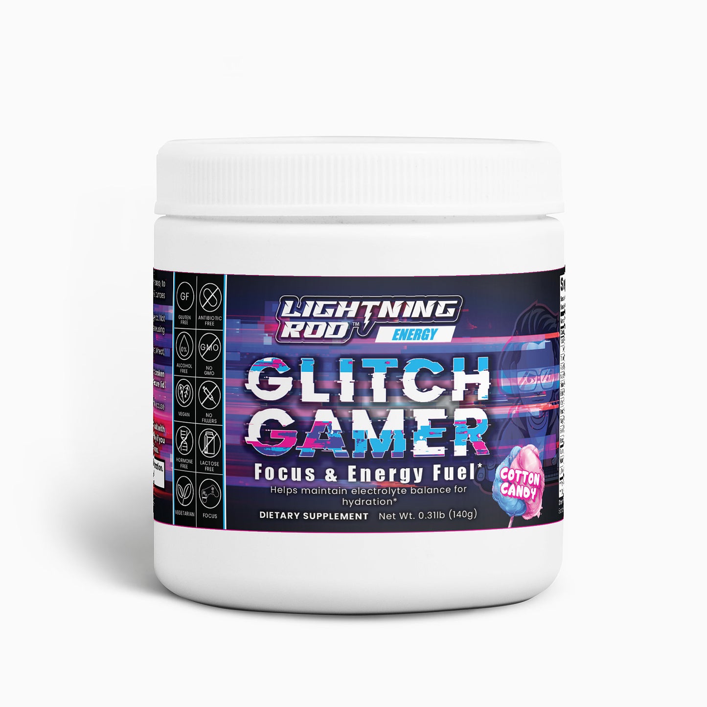 Glitch Gamer - Energy and Focus Formula (Cotton Candy Charge)