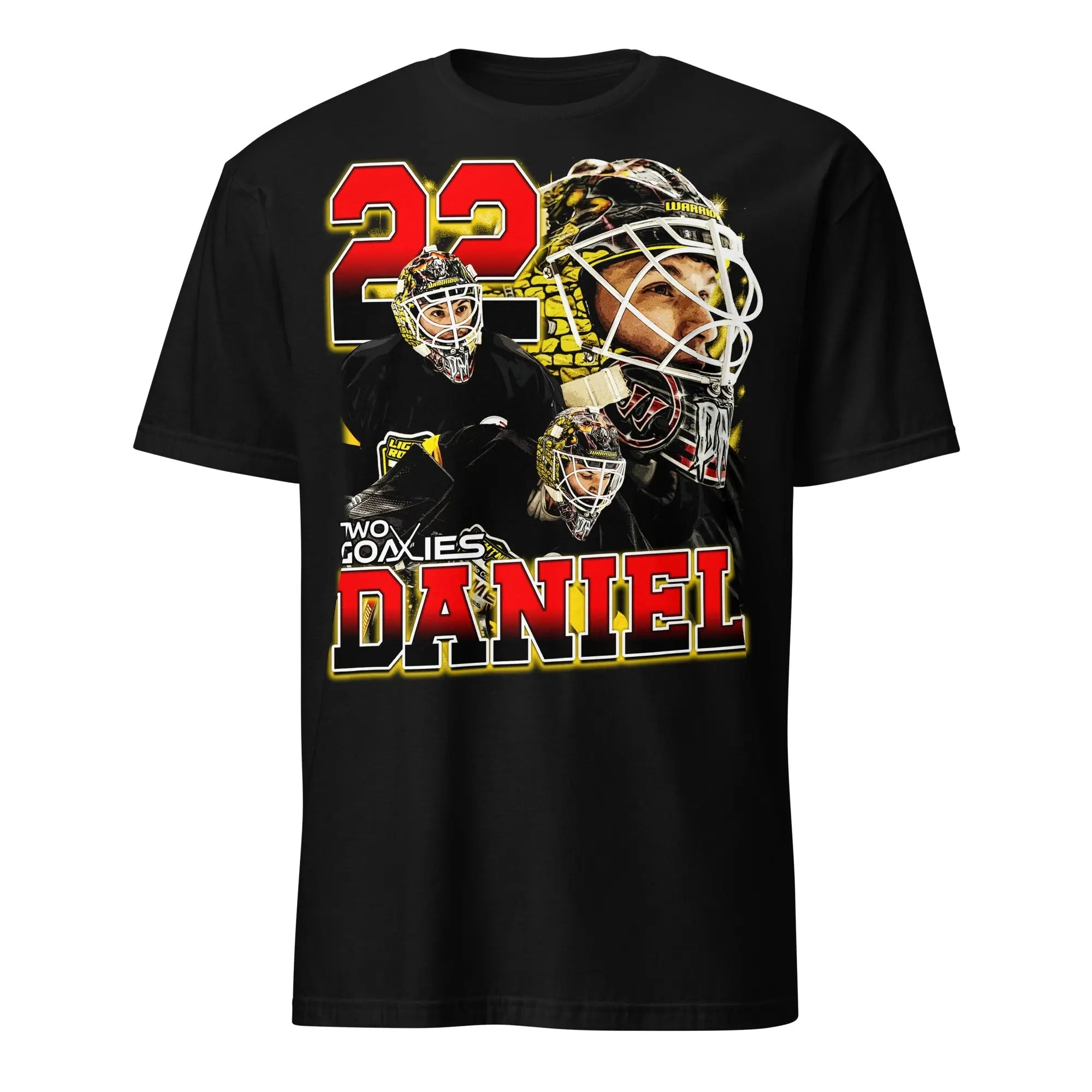 DANIEL TWO GOALIES GRAPHIC T - SHIRT - Lightning Rod Energy