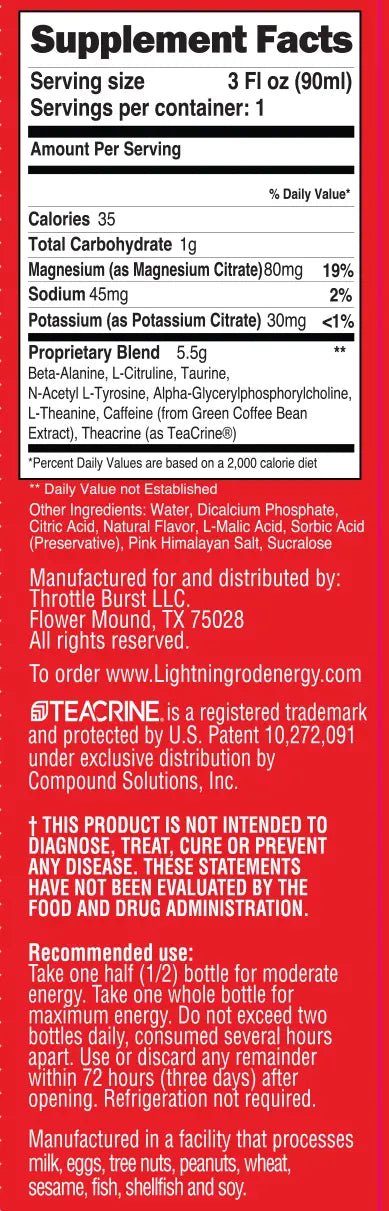 Sugar-free Lightning Rod Energy Shot – healthy alternative to traditional energy drinks