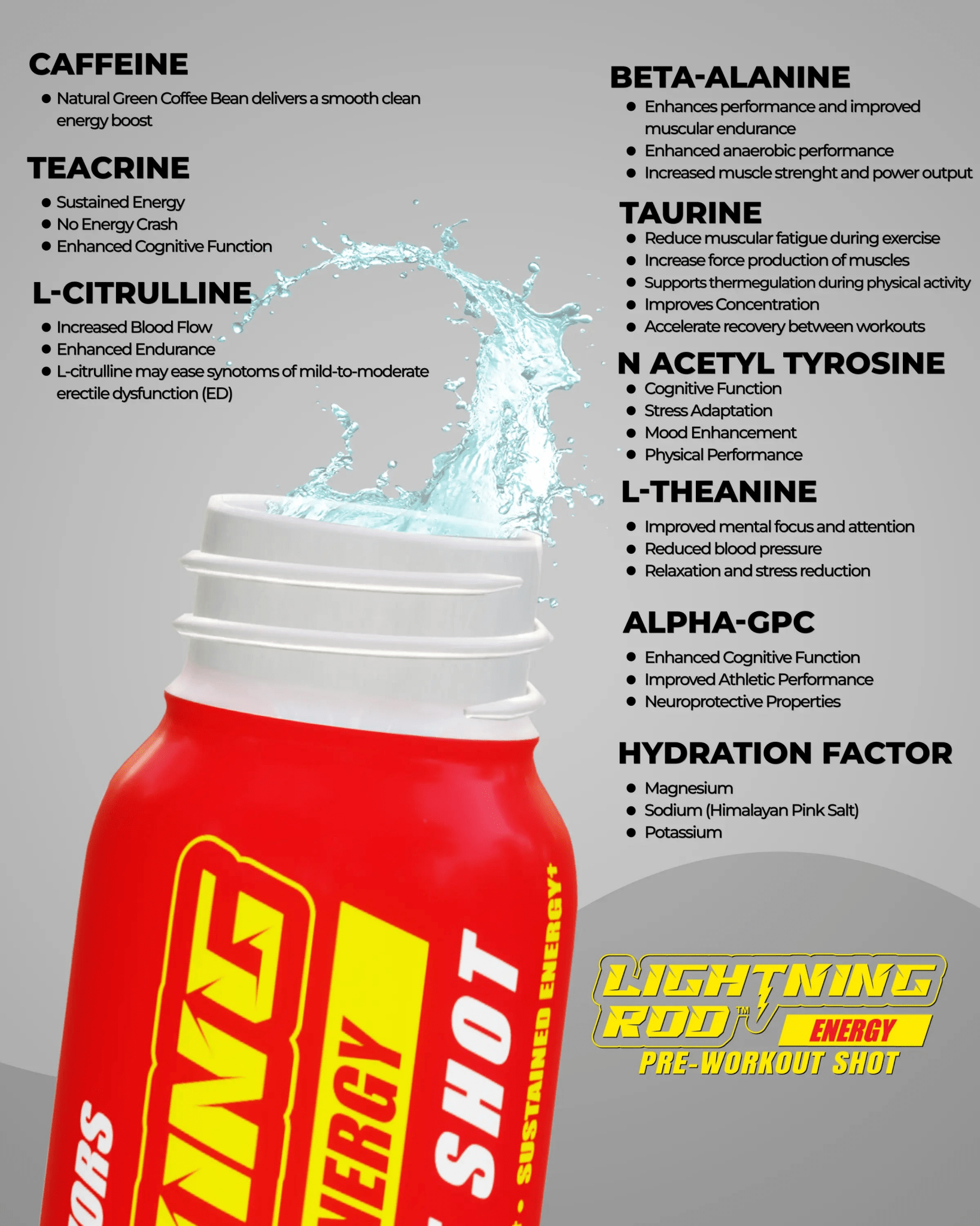 Lightning Rod Energy pre-workout shot – natural caffeine boost for workouts and endurance