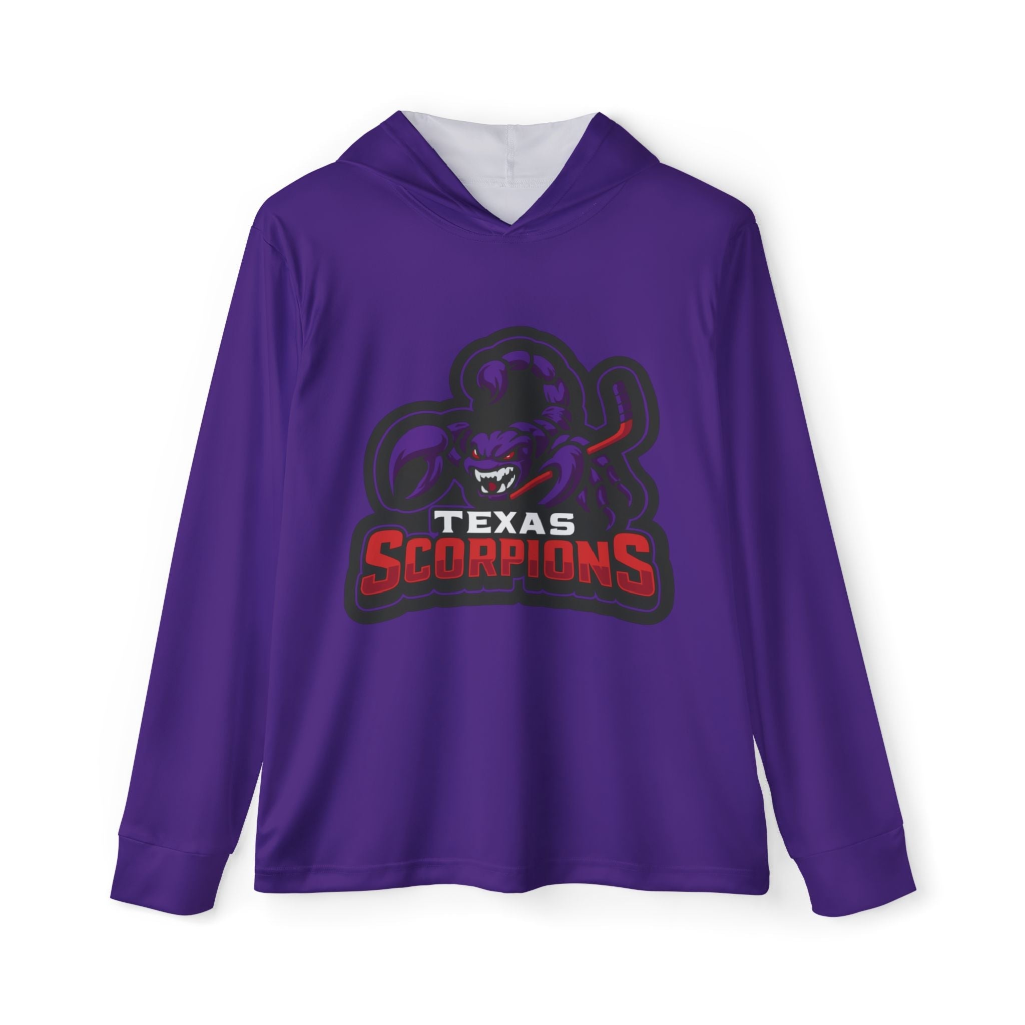 Texas Scorpion Sports Hoodie — Men's Purple Warmup Pullover - Lightning Rod Energy