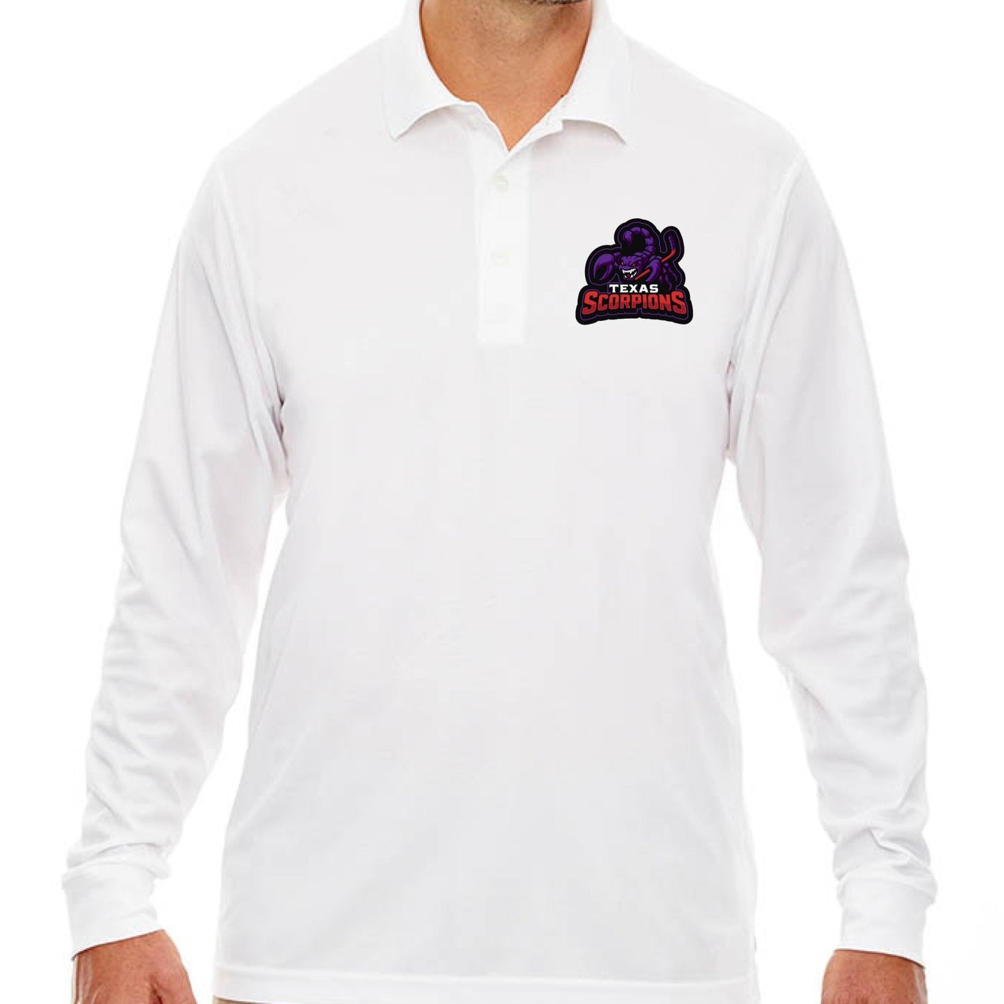 Texas Scorpions Long Sleeve Golf Polo - Lightning Rod Energy